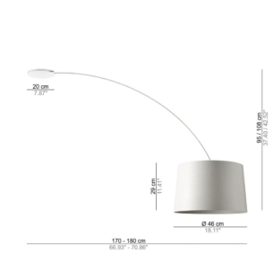 Foscarini Twiggy white ceiling data sheet