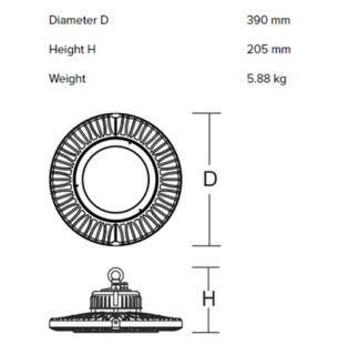 Rippvalgusti RZB Highbay Hall midi tööstusvalgusti data sheet 1