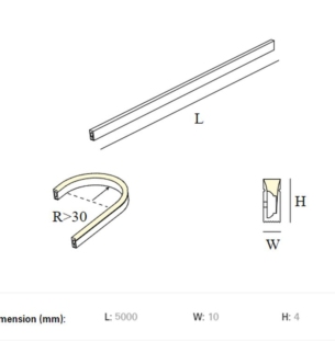 intra lighting silikoonvalgusti LineLed_Flex_0410 data sheet