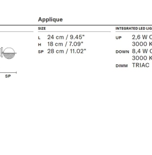 Masiero IGLU seinavalgusti wall lamp data sheet