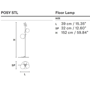 MASIERO Posy STL 3 põrandavalgusti floor lamp data sheet