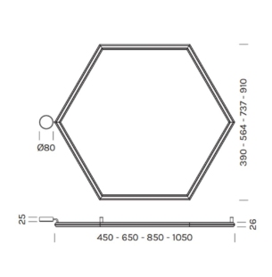 OLEV POLY ESAGONO PL seinavalgusti laevalgusti wall lamp ceiling lamp data sheet