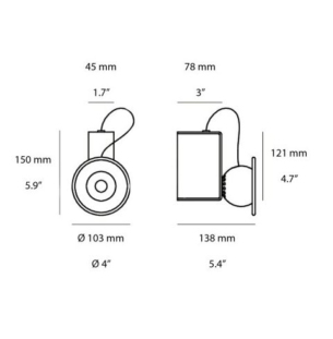 Stilnovo Minibox seinavalgusti wall lamp data sheet