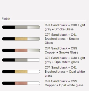 Tooy Legier rippvalgusti data sheet colors