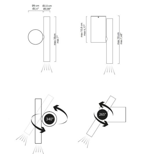 Luceplan Doi wall ceiling data sheet