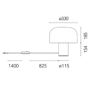 Flos Bellhop Glass T table lamp data sheet