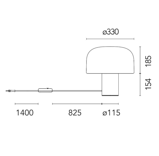 Flos Bellhop Glass T table lamp data sheet