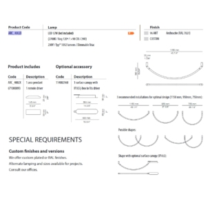 ESTILUZ Arco data sheet