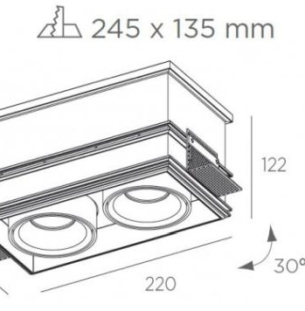 Süvisvalgusti Cube, ääreta