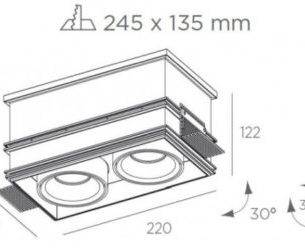 Süvisvalgusti Cube, ääreta