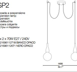 Rippvalgusti Minimal SP2, 2X60W E27