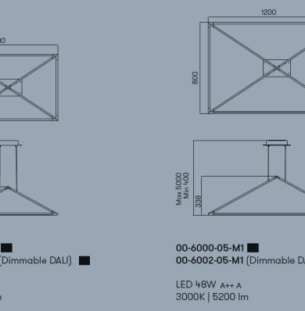 Rippvalgusti Tubs, LED 3000K