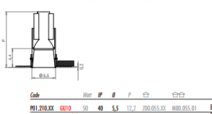 Süvisvalgusti POP P01, 50W GU10